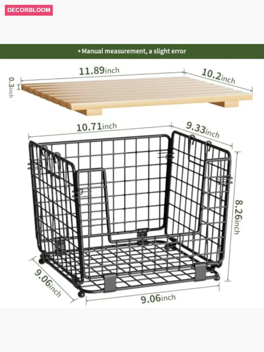 Stackable Wire Storage Baskets for Kitchen Pantry Counter Organizer - 2 Pack